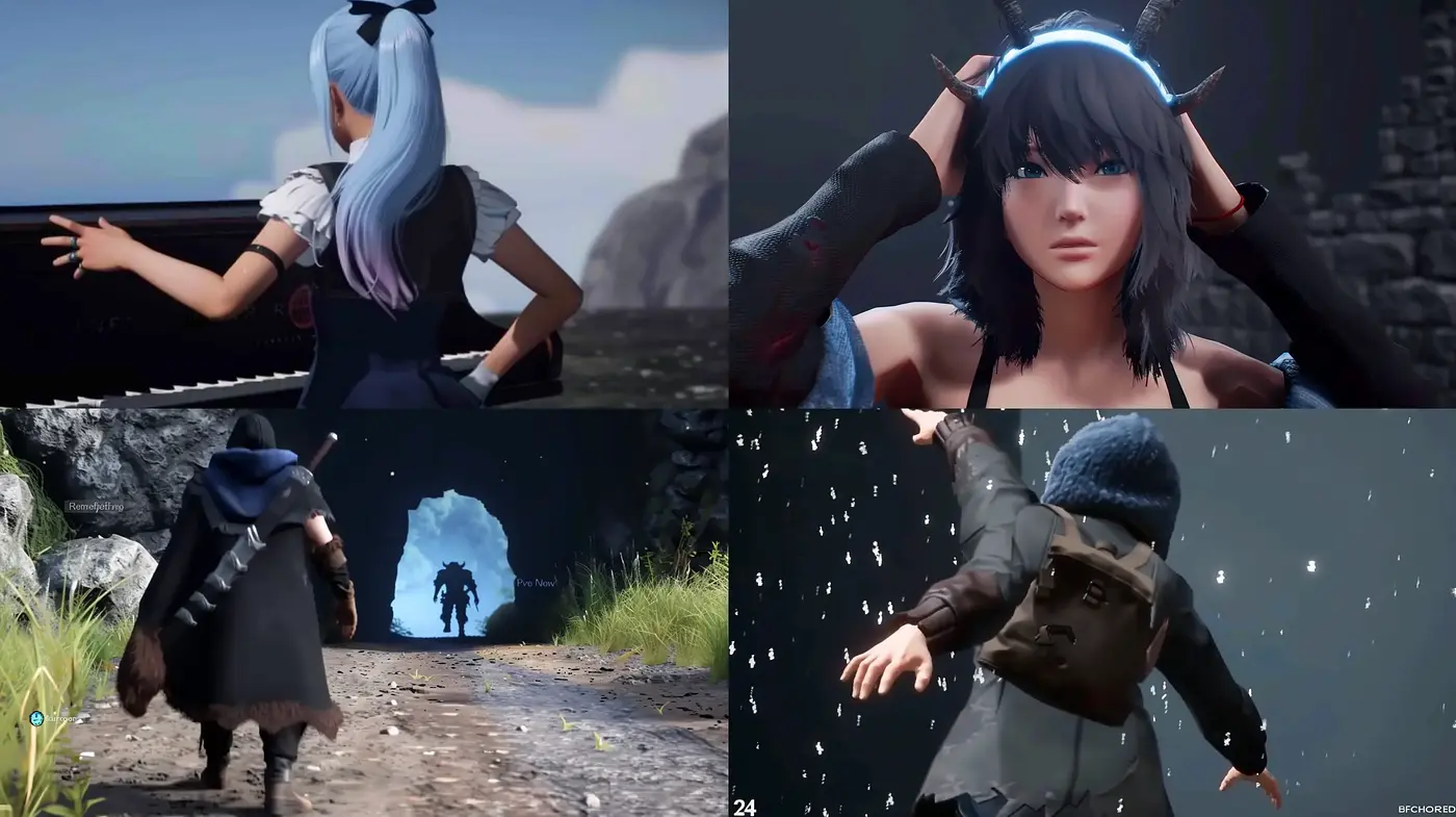 Contemporary Digital Anime Aesthetics Merging with Realistic Textures - Midjourney sref style