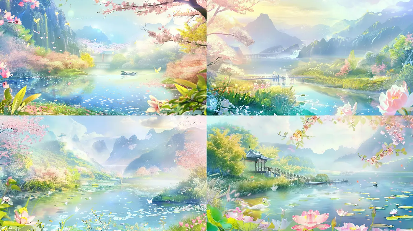 Ethereal Pastel Dreamscapes Evoking Serene Elegance - Midjourney sref style
