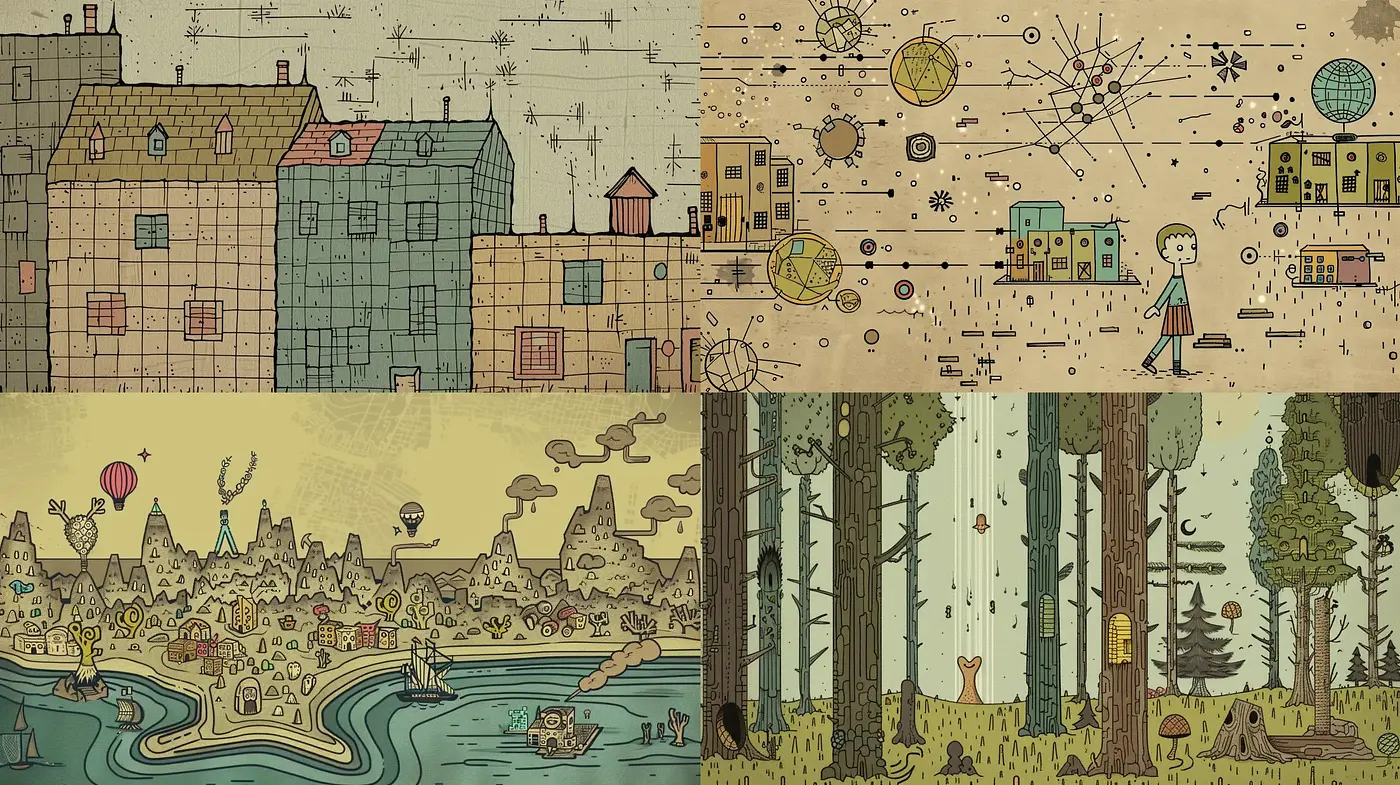 Vintage-inspired Whimsical Storybook Illustrations - Midjourney sref style