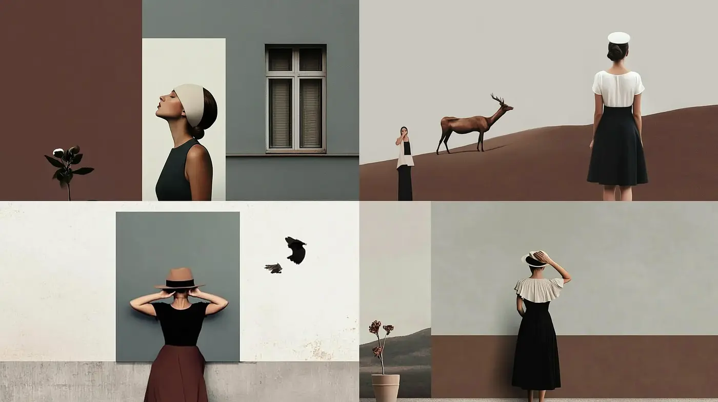 Contemplative Minimalism with Harmonious Earth Tones - Midjourney sref style