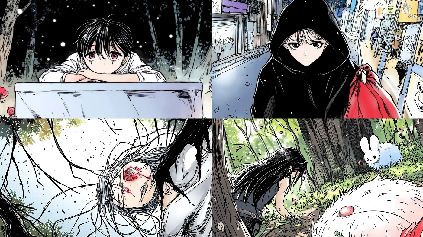 Ethereal Brushstrokes in Contemporary Anime-Inspired Vignettes - Midjourney sref style