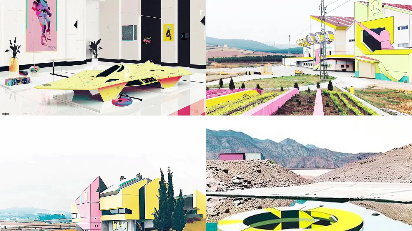 Pastel Hues Harmony with Surreal Geometric Abstraction - Midjourney sref style