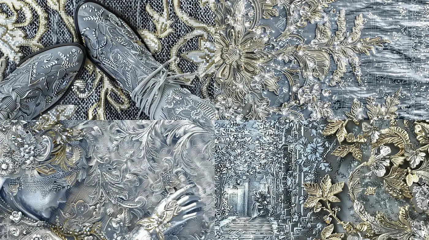 Intricate and Elegant Textured Floral Design with Vintage Touch - Midjourney sref style