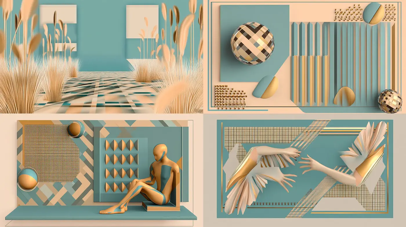 Pastel Geometry: A Harmonious Fusion of Soft Shades and Abstract Shapes - Midjourney sref style