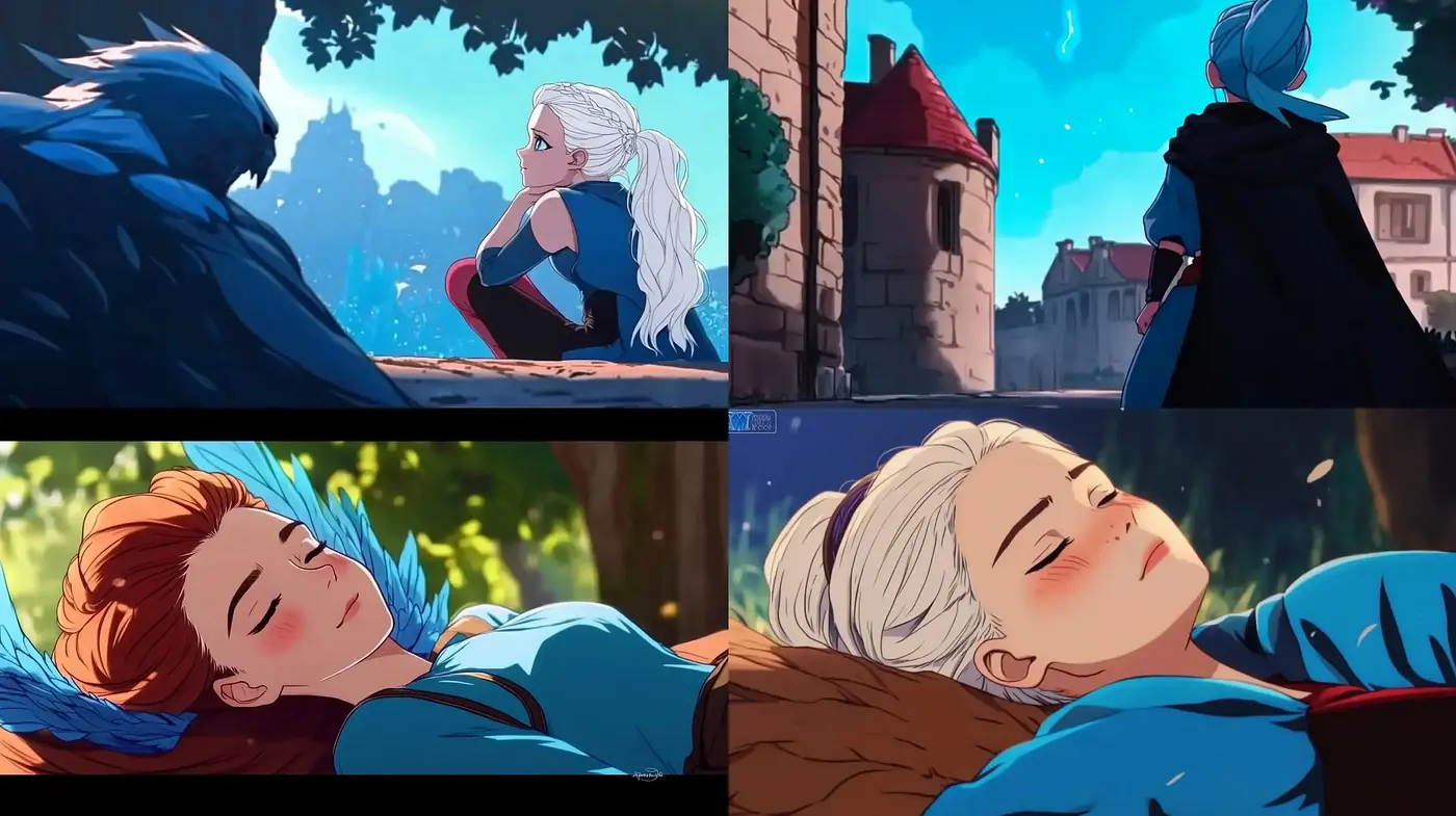 Serene Elegance in Cinematic Anime-Inspired Illustrations - Midjourney sref style