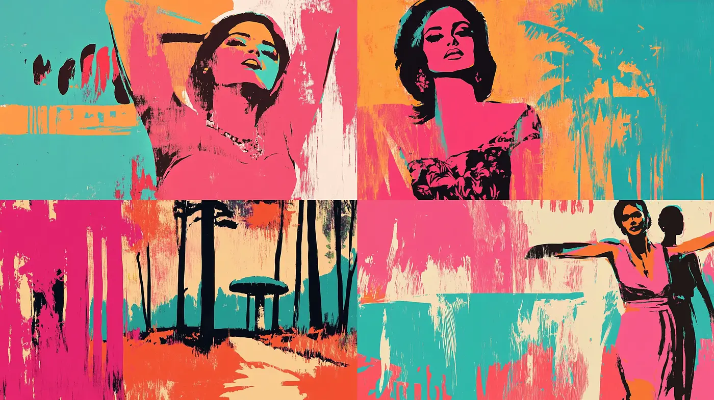 Vibrant Abstract Pop Art Portraiture - Midjourney sref style