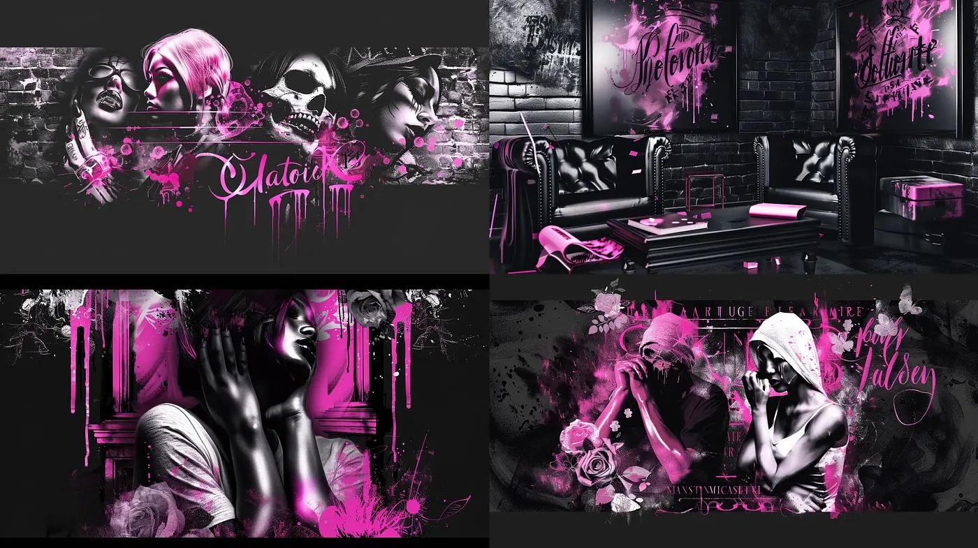 Neo-Noir Cyberpunk Aesthetic with Vibrant Magenta Highlights - Midjourney sref style