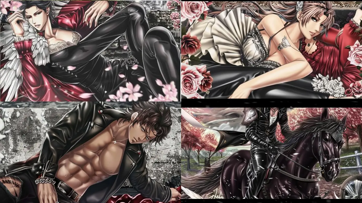 Gothic Elegance in Modern Manga-Inspired Illustrations - Midjourney sref style