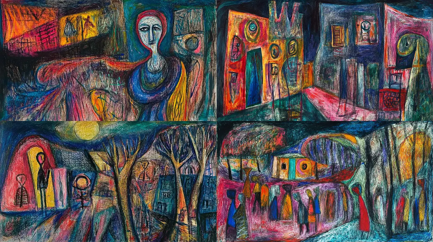 Expressive Chromatic Textures in Abstract Dreams - Midjourney sref style