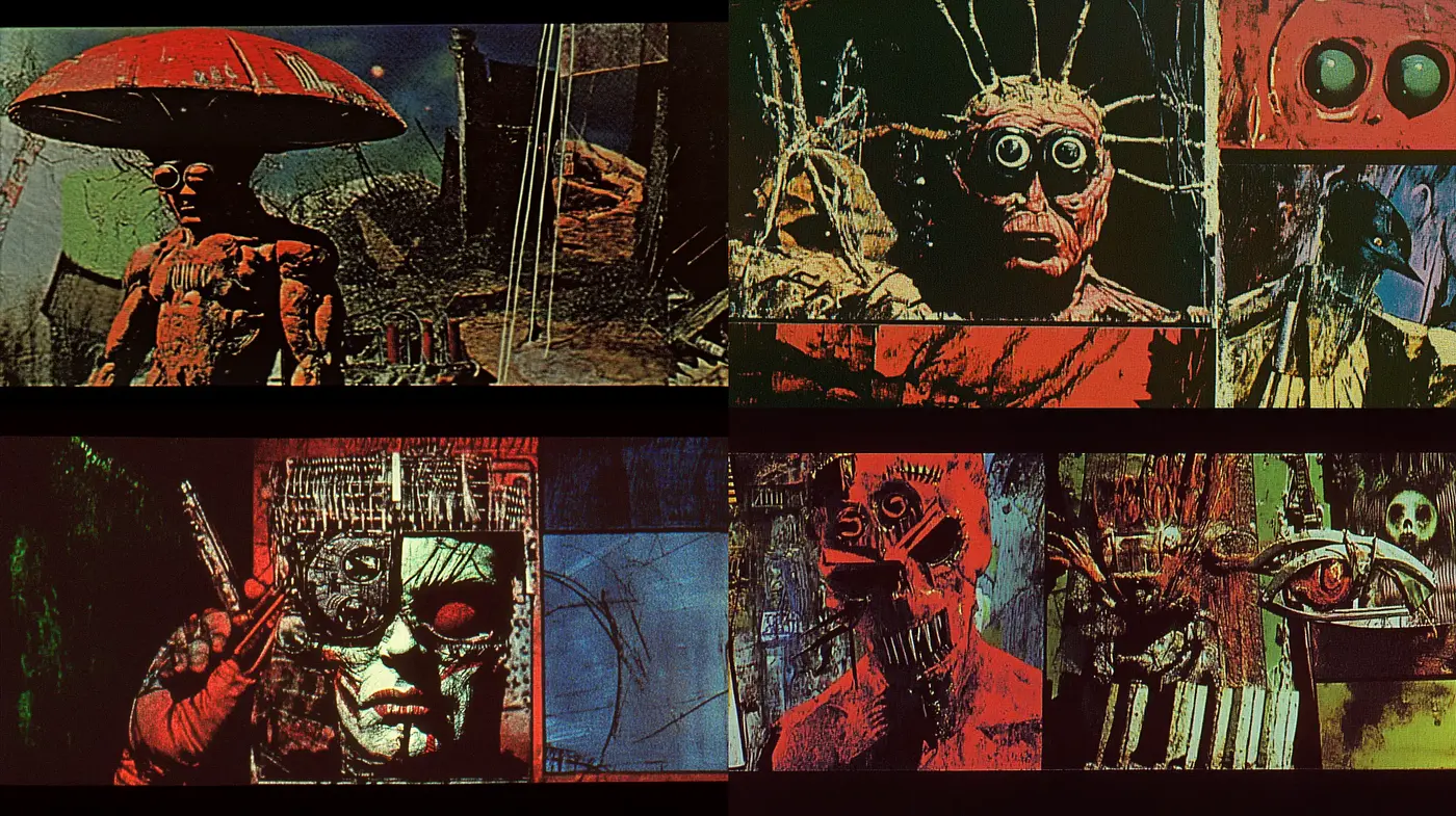 Distorted Sci-Fi Dreamscape in Abstract Expressionism - Midjourney sref style