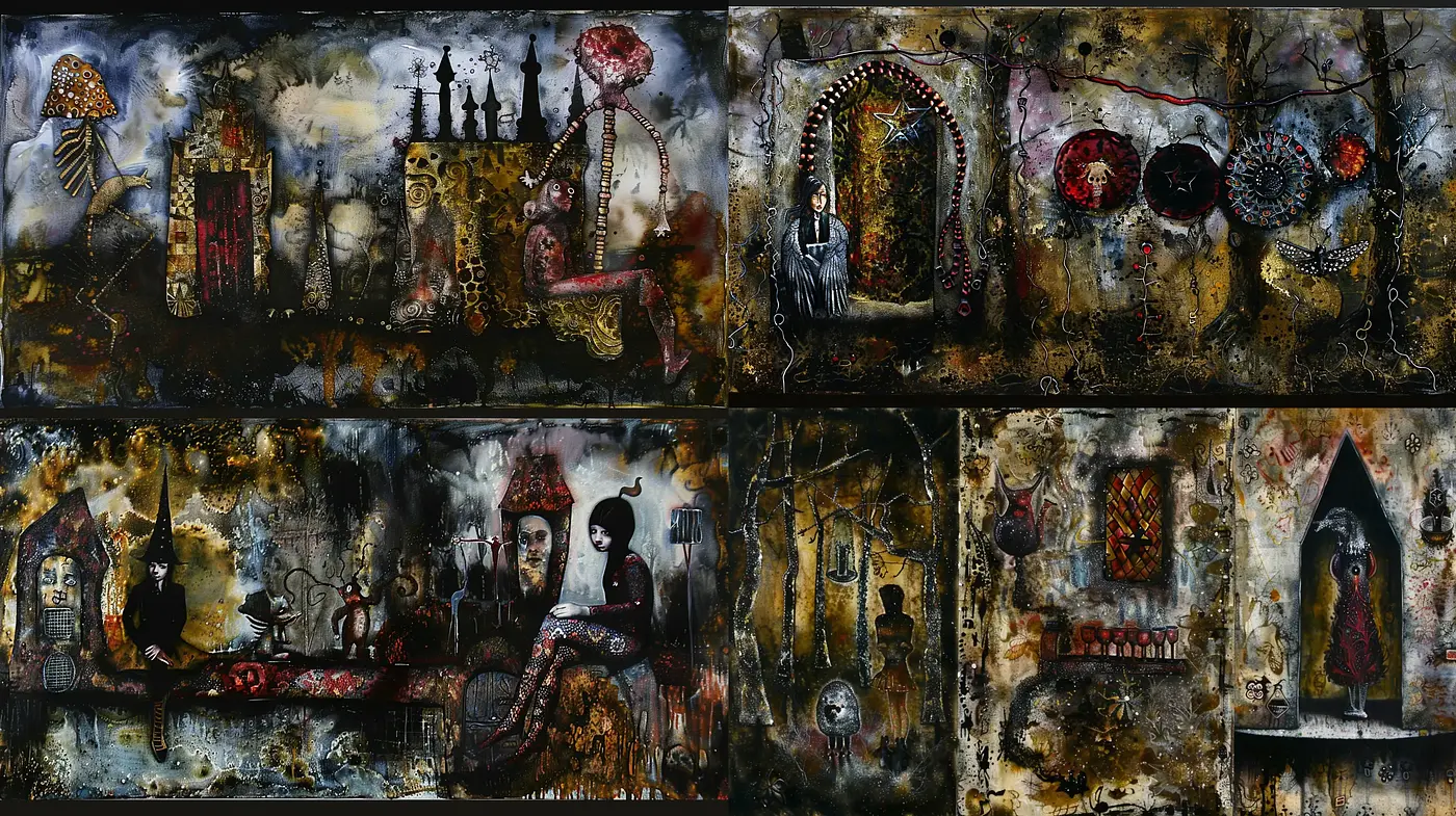 Gothic Whispers Amidst Time-Worn Relics - Midjourney sref style