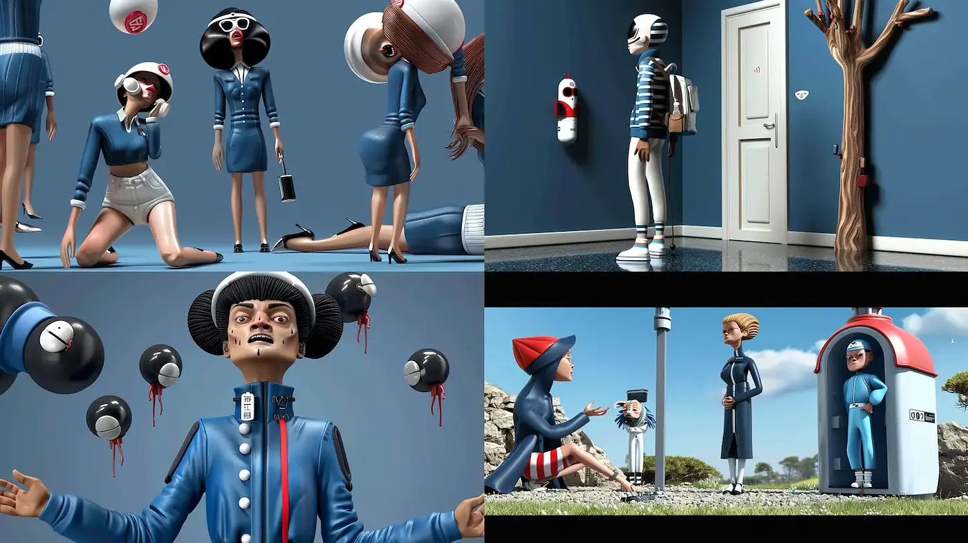 Stylized Surrealist Fantasy with a Playful Edge - Midjourney sref style