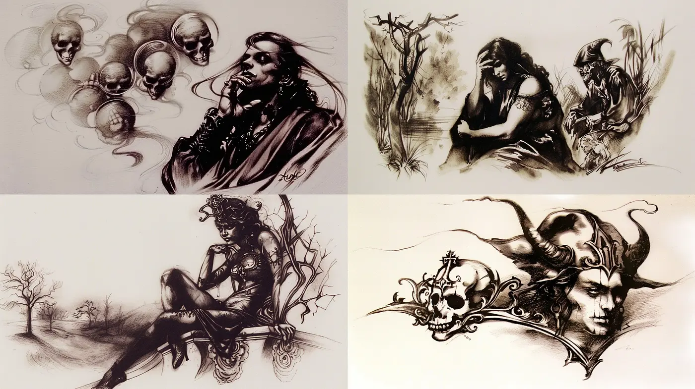 Ethereal Sepia Dreamscape: A Cohesive Fusion of Surreal Imagery and Monochromatic Warmth - Midjourney sref style