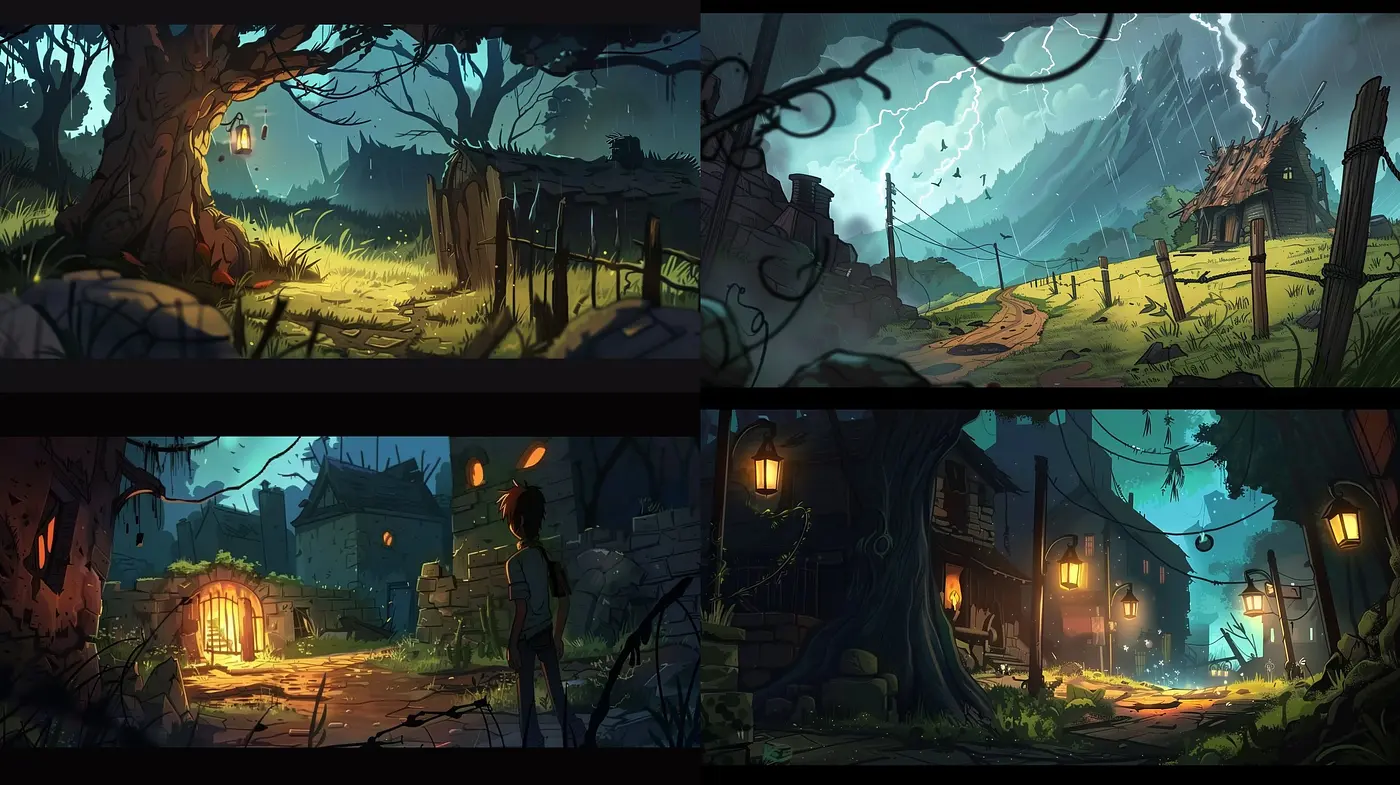 Ethereal Twilight: A cohesive blend of moody atmospheres and enchanting colors in fantastical settings - Midjourney sref style