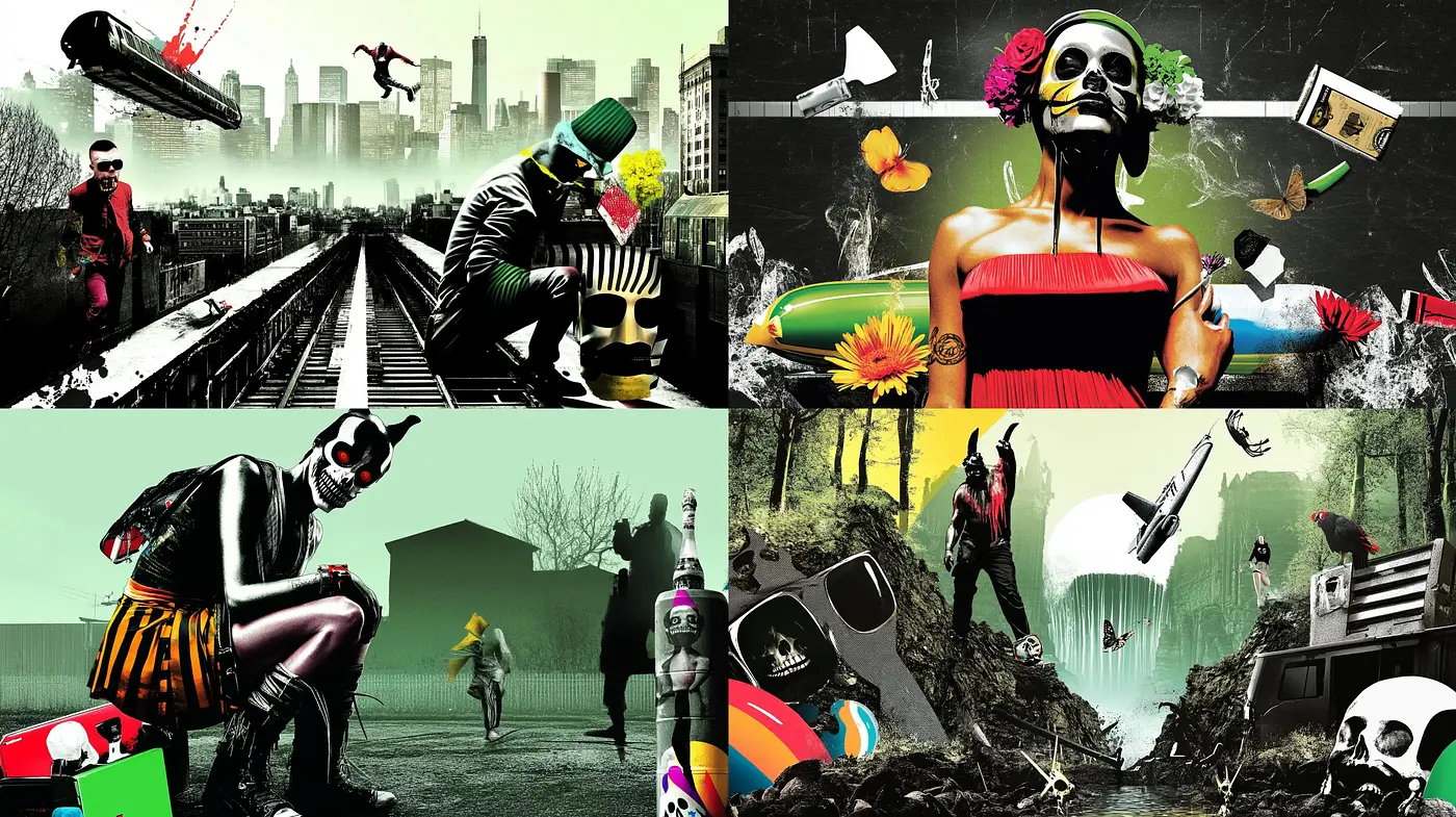 Dystopian Surrealism Meets Urban Eccentricity - Midjourney sref style
