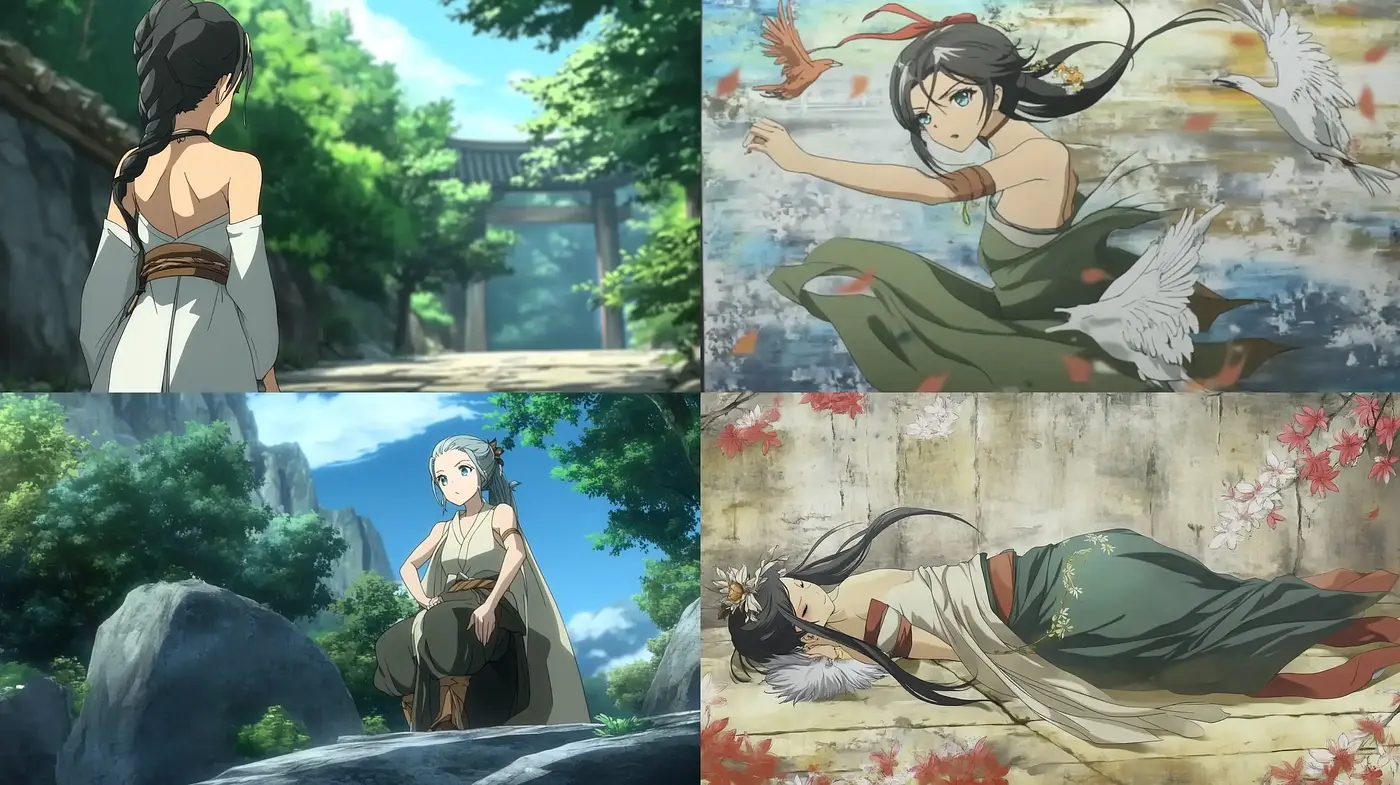 Ethereal Anime-Inspired Tableau with Soft Pastel Hues - Midjourney sref style