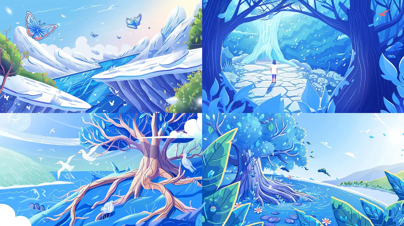 Ethereal Dreamscape Harmony in Vivid Hues - Midjourney sref style