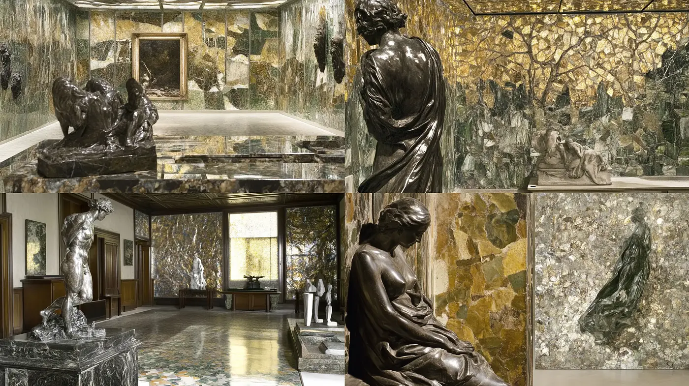 Mosaic of Golden Hues and Sculptural Elegance - Midjourney sref style