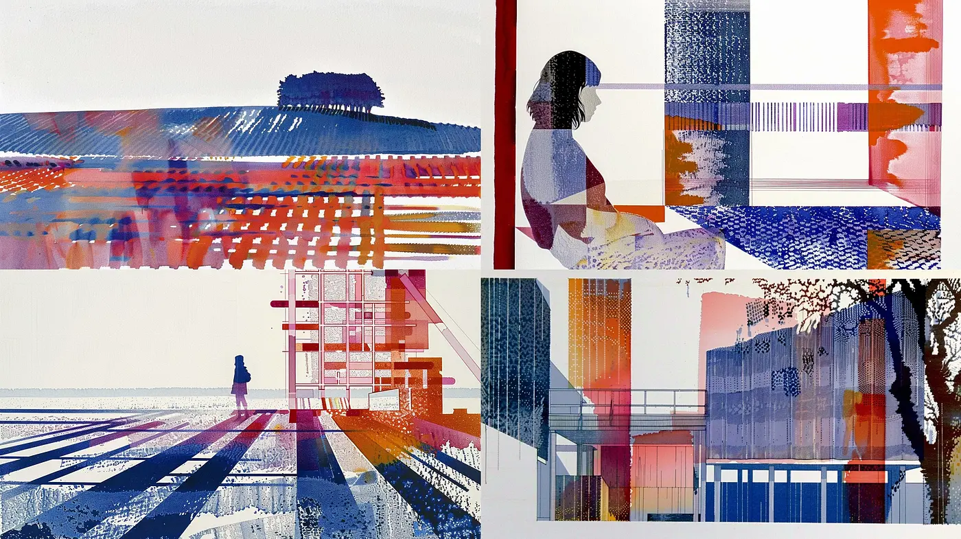 Contemplative Geometric Abstraction in Harmonious Pastel Tones - Midjourney sref style