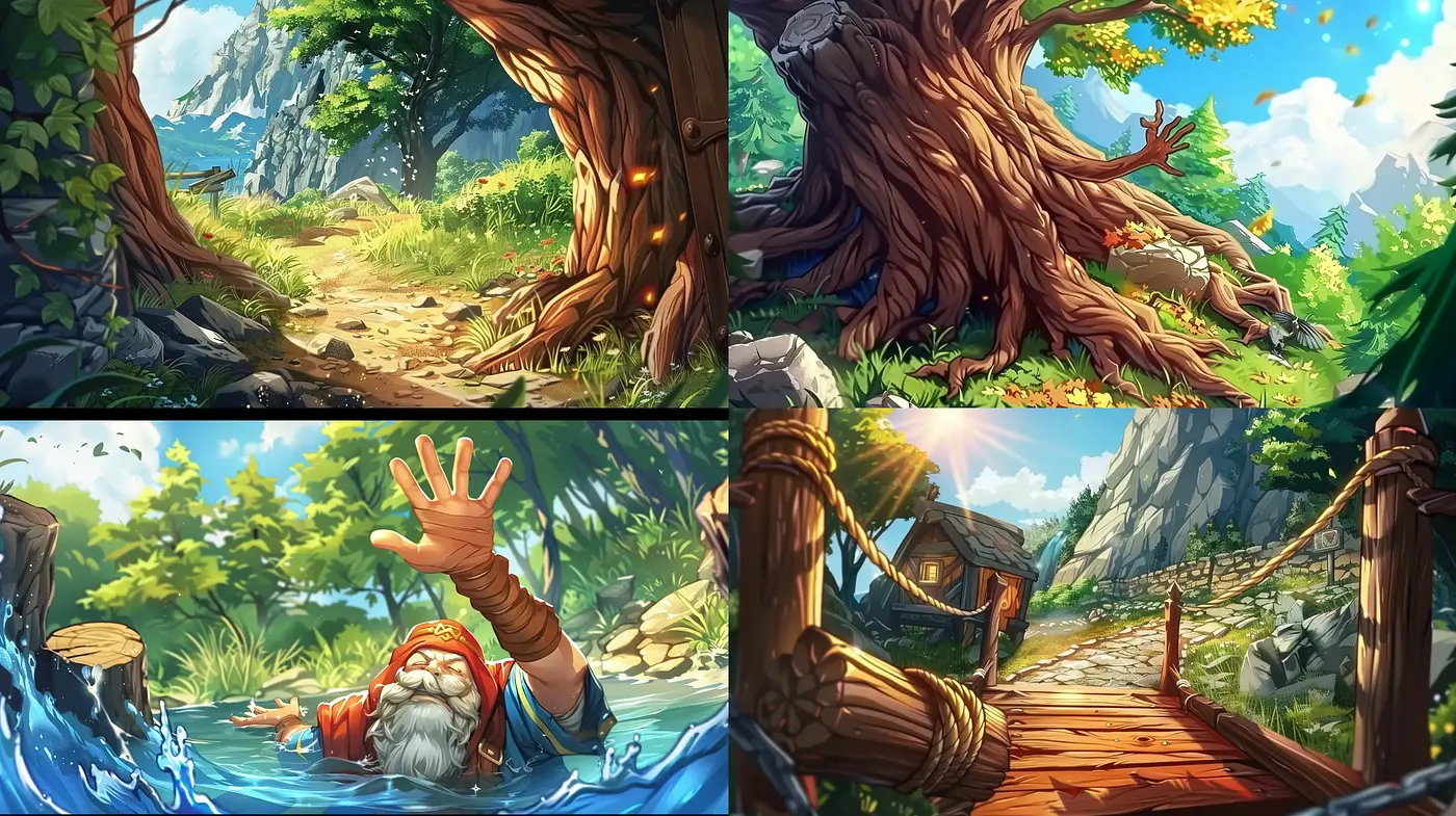 Enchanted Vistas: A Journey through Vivid Storybook Landscapes - Midjourney sref style