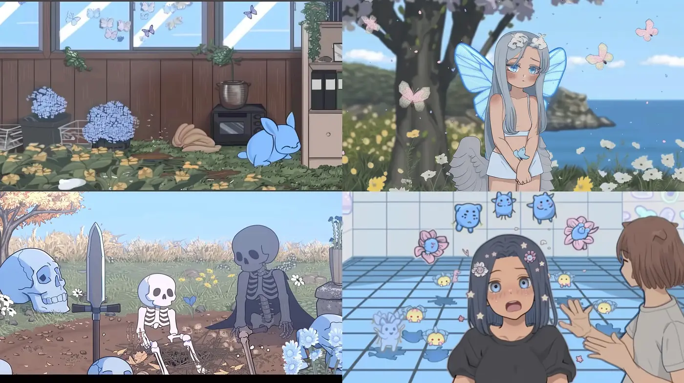 Ethereal Anime-Inspired Vignettes with Pastel Overtones - Midjourney sref style