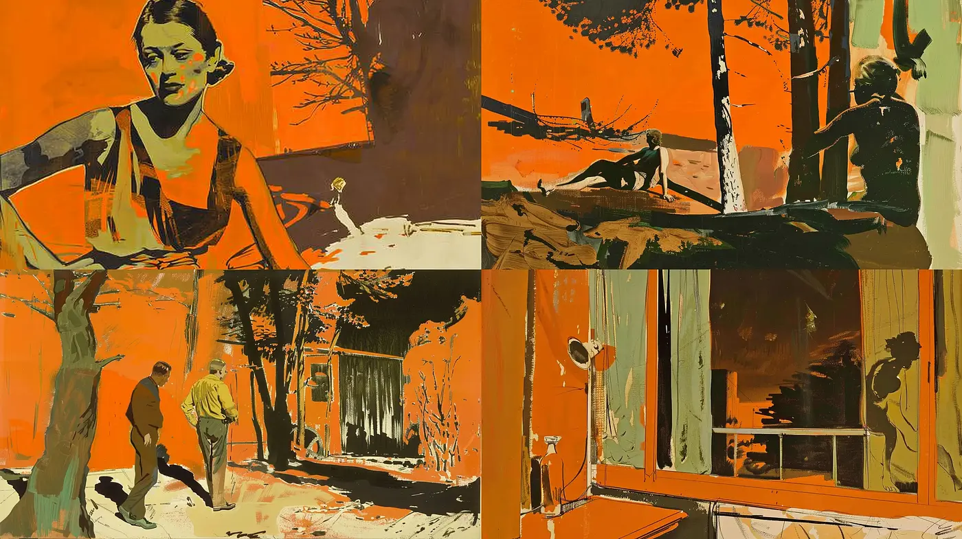 Autumn Hues in Stylized Vignettes - Midjourney sref style