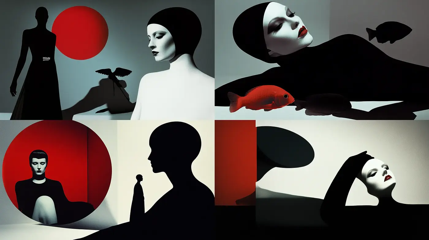 Contemporary Minimalist Elegance with Stylized Noir Influence - Midjourney sref style
