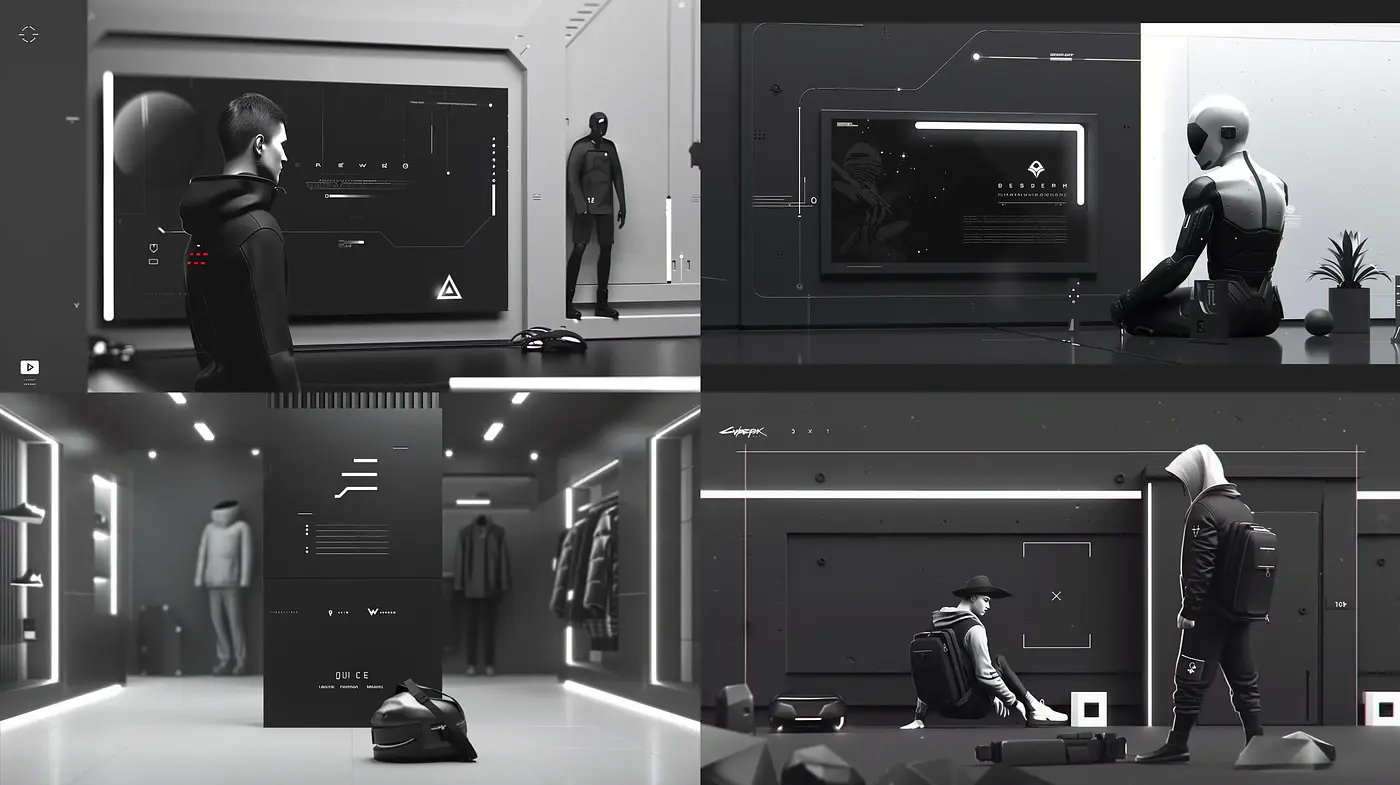 Monochromatic Futuristic Noir - Midjourney sref style