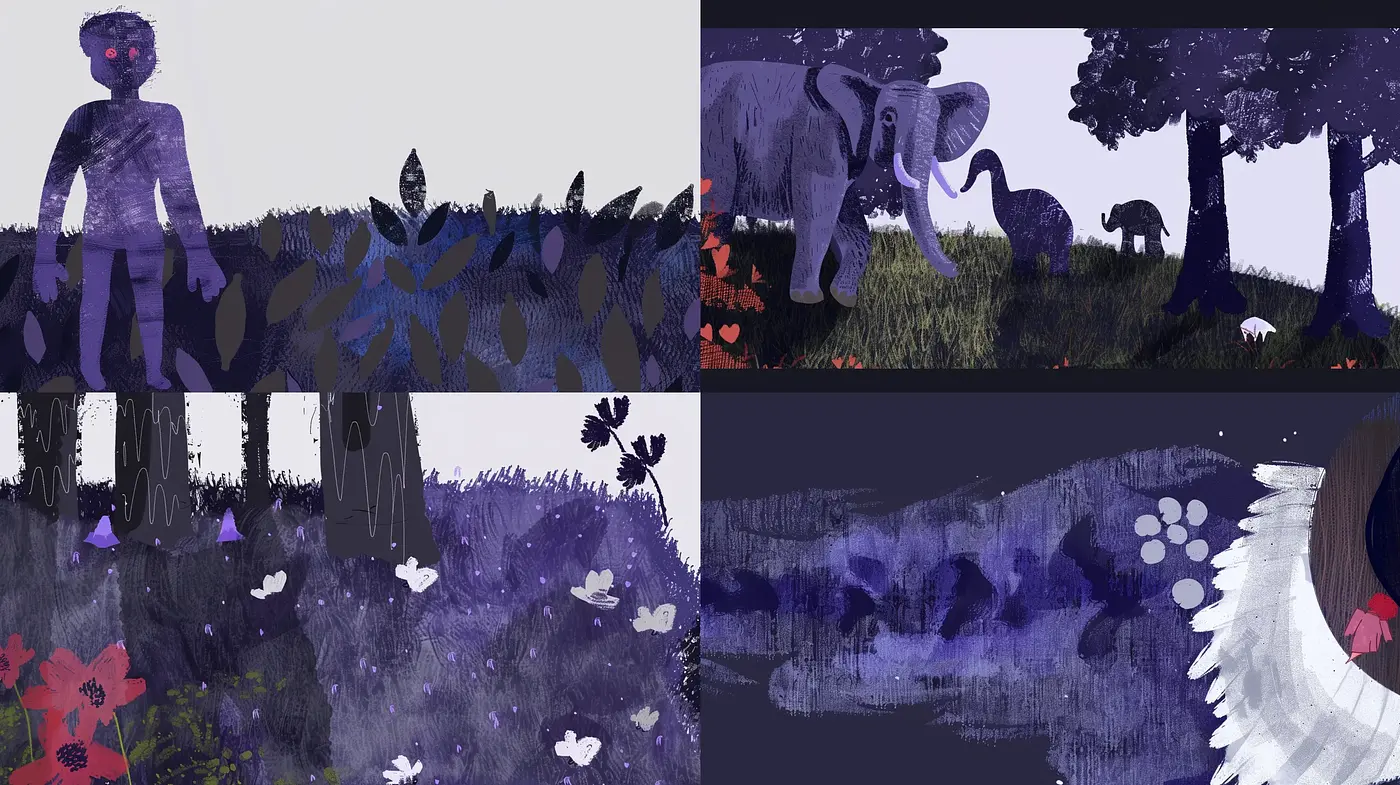 Mystical Twilight Dreamscape with Expressionist Undertones - Midjourney sref style
