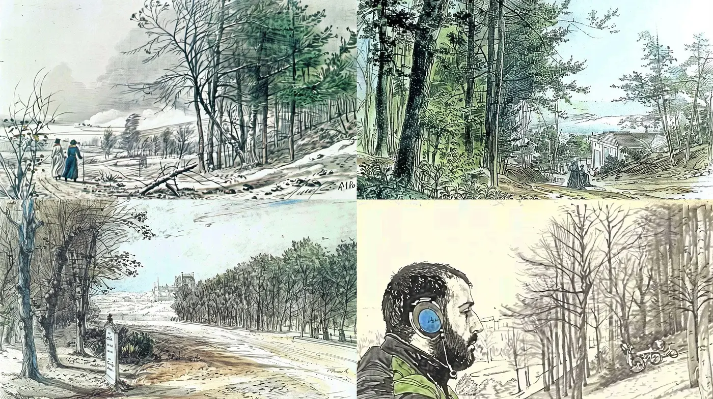 Synchronicity of Hues and Brushwork in Diverse Tableaus - Midjourney sref style