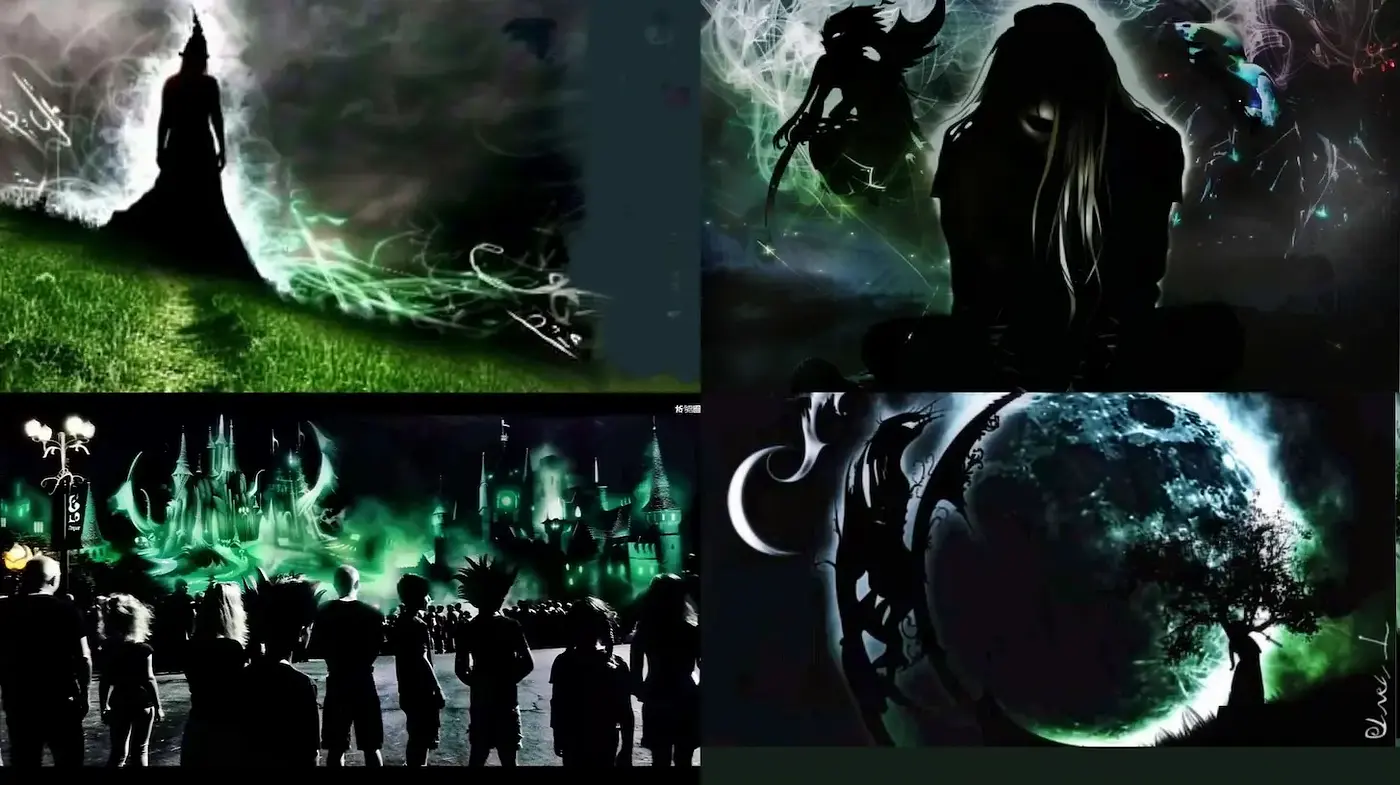 Dark Fantasy with Surreal Elements and a Mystical Vibe - Midjourney sref style