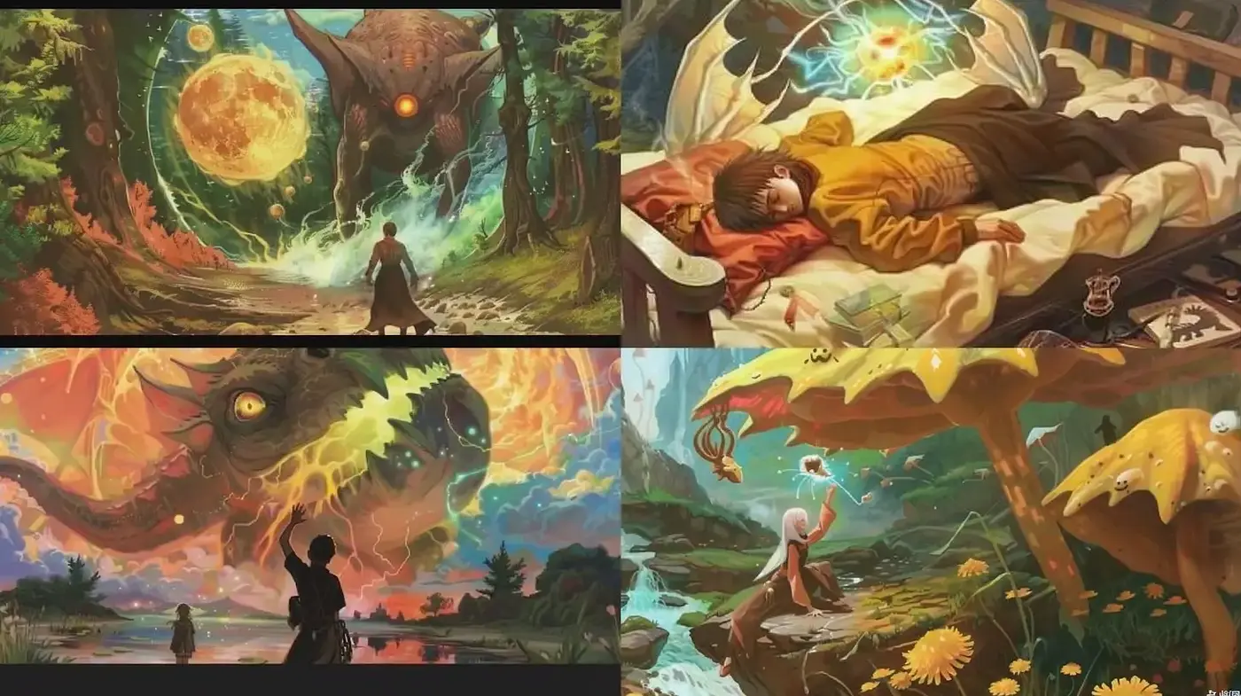 Whimsical Fantastical Illustrations with Dreamlike Vibes - Midjourney sref style