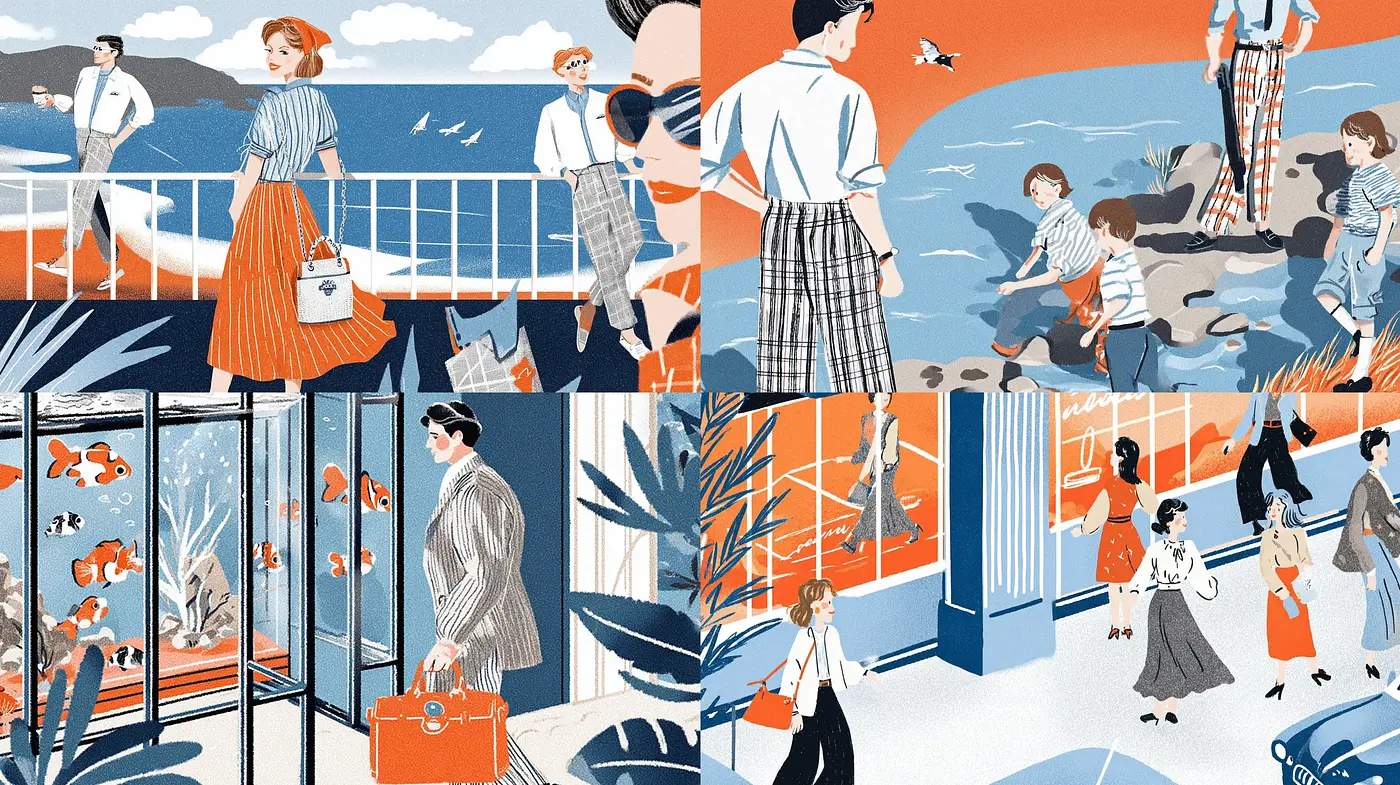 Charming Illustrative Aesthetic with a Retro Twist - Midjourney sref style