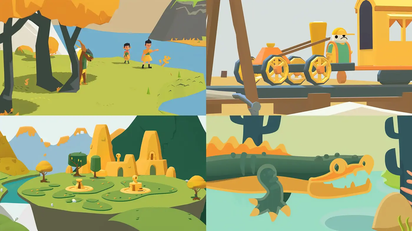 Stylized Simplicity with a Warm and Playful Essence - Midjourney sref style