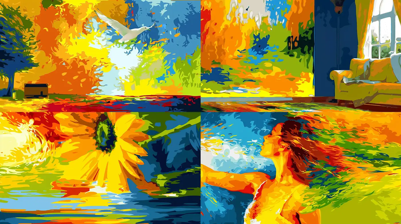 Radiant Brushstroke Symphony in Saturated Hues - Midjourney sref style