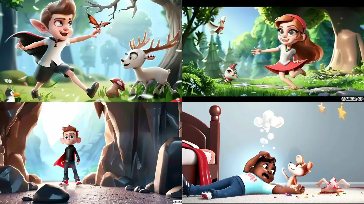 Enchanted Forest Whimsy: A Playful and Lighthearted Animated Tale - Midjourney sref style