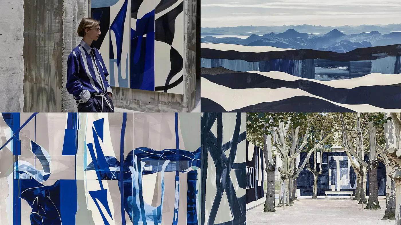 Cerulean Serenity: An Exploration of Tranquil Blues and Architectural Harmony - Midjourney sref style