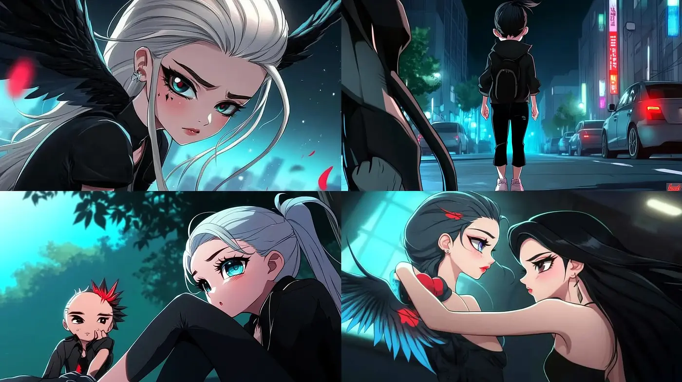Nocturnal Elegance in Contemporary Anime-Inspired Illustration - Midjourney sref style