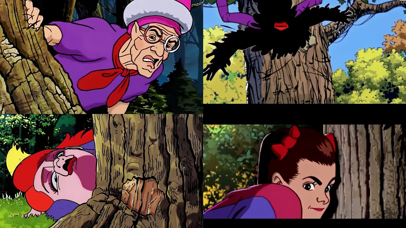 Enchanted Forest in Vivid Storybook Hues: A Homage to Classic Animation - Midjourney sref style