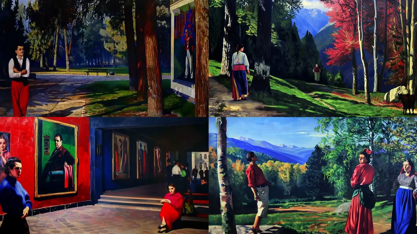 Lush and Vivid Tableaus with a Post-Impressionist Flair - Midjourney sref style