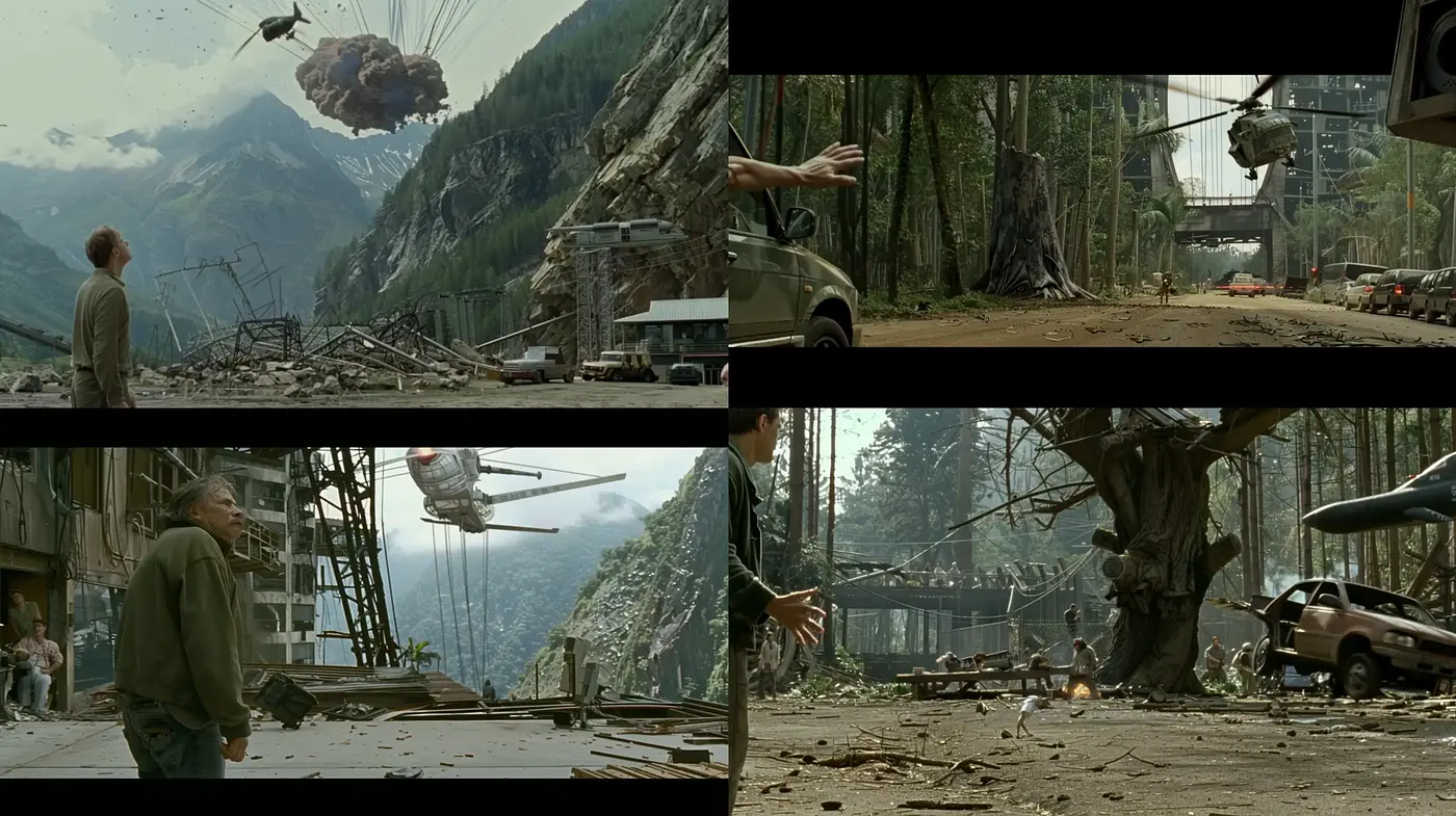 Apocalyptic Serenity Amidst Desolation - Midjourney sref style