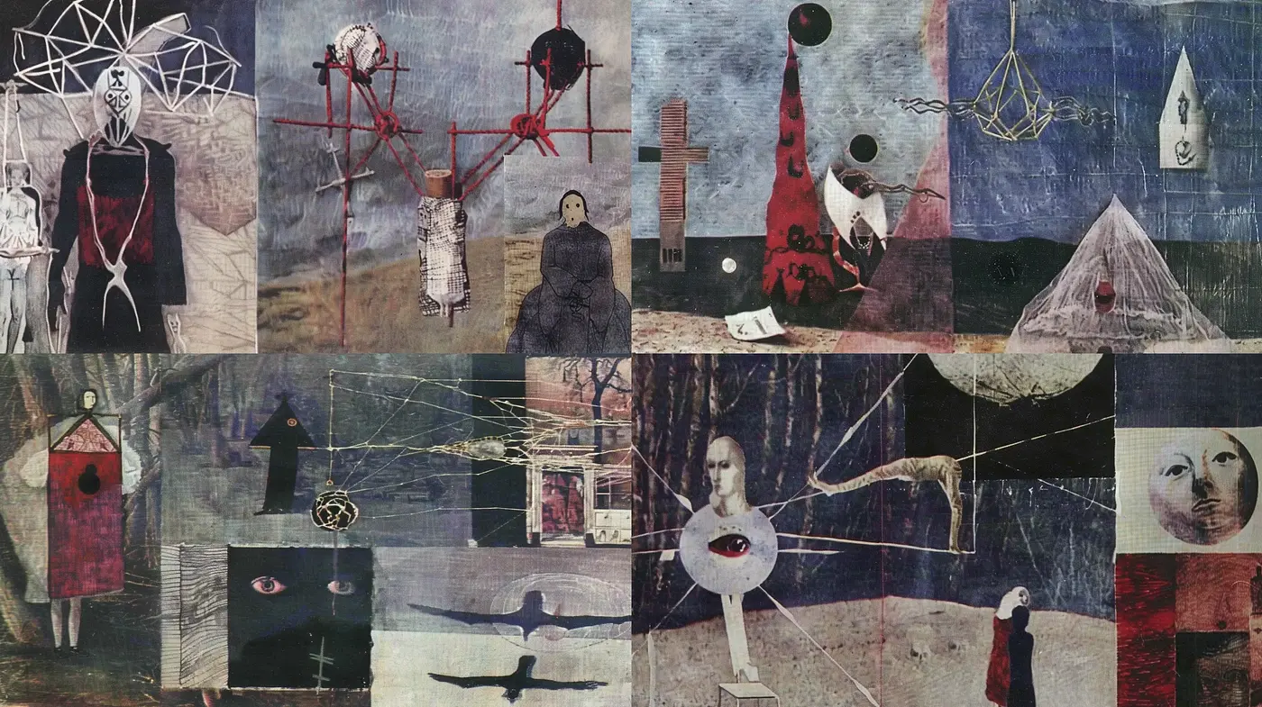 Ethereal Collage of Surreal Visions and Symbolic Tableaus - Midjourney sref style