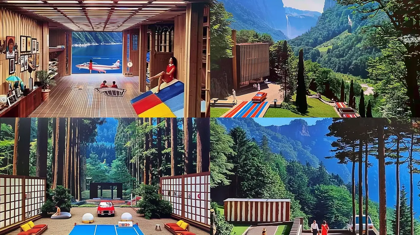 Serene Nature-Infused Indoor-Outdoor Hybrid Scenes - Midjourney sref style
