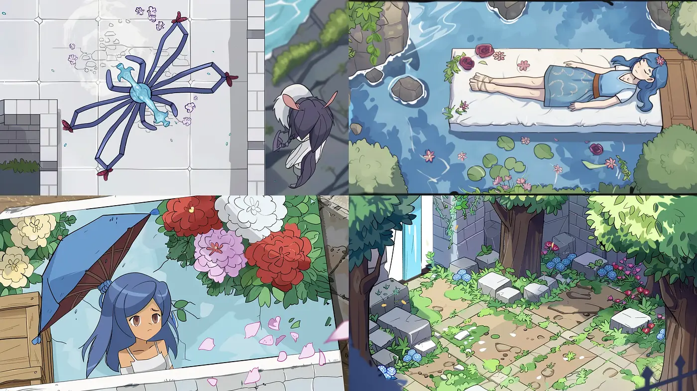 Serene Anime-Inspired Naturalistic Storyboard Illustrations - Midjourney sref style
