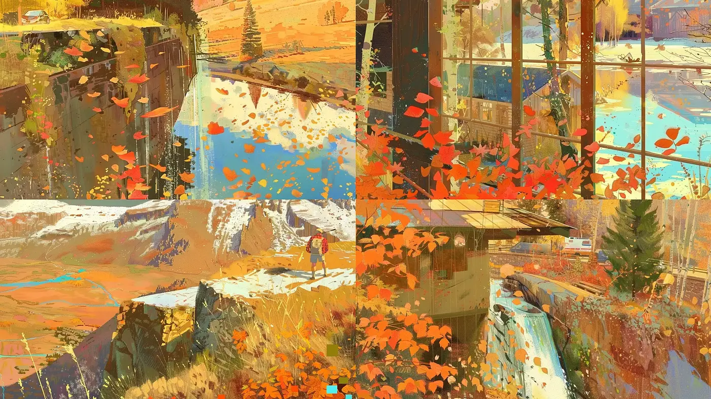 Autumnal Elegance with Expressive Brushwork and Warm Tones - Midjourney sref style