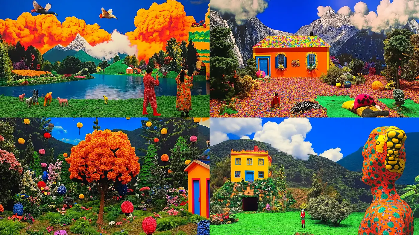 Vibrant Serenity: A Fusion of Vivid Colorscapes and Peaceful Nature - Midjourney sref style