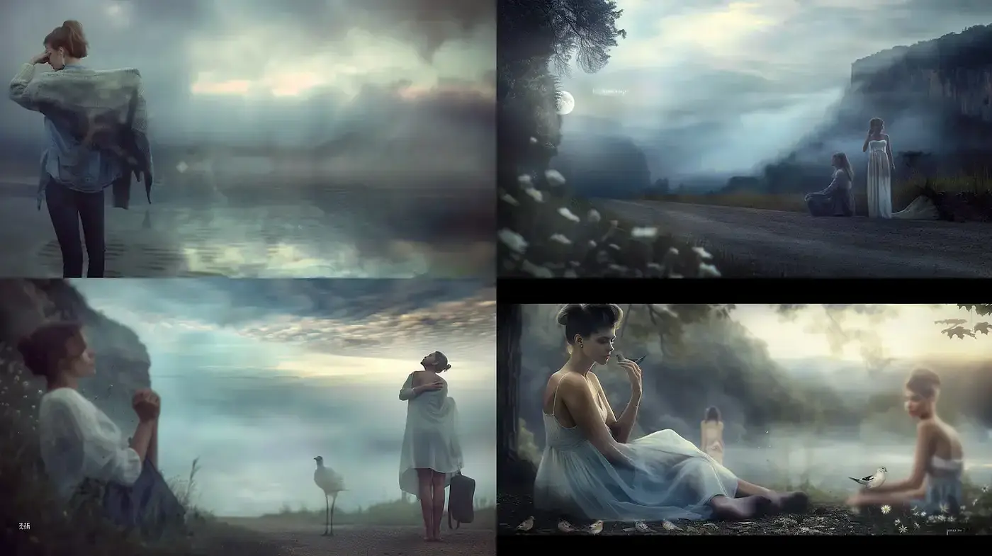 Ethereal and Dreamy Landscapes with a Touch of Melancholy - Midjourney sref style