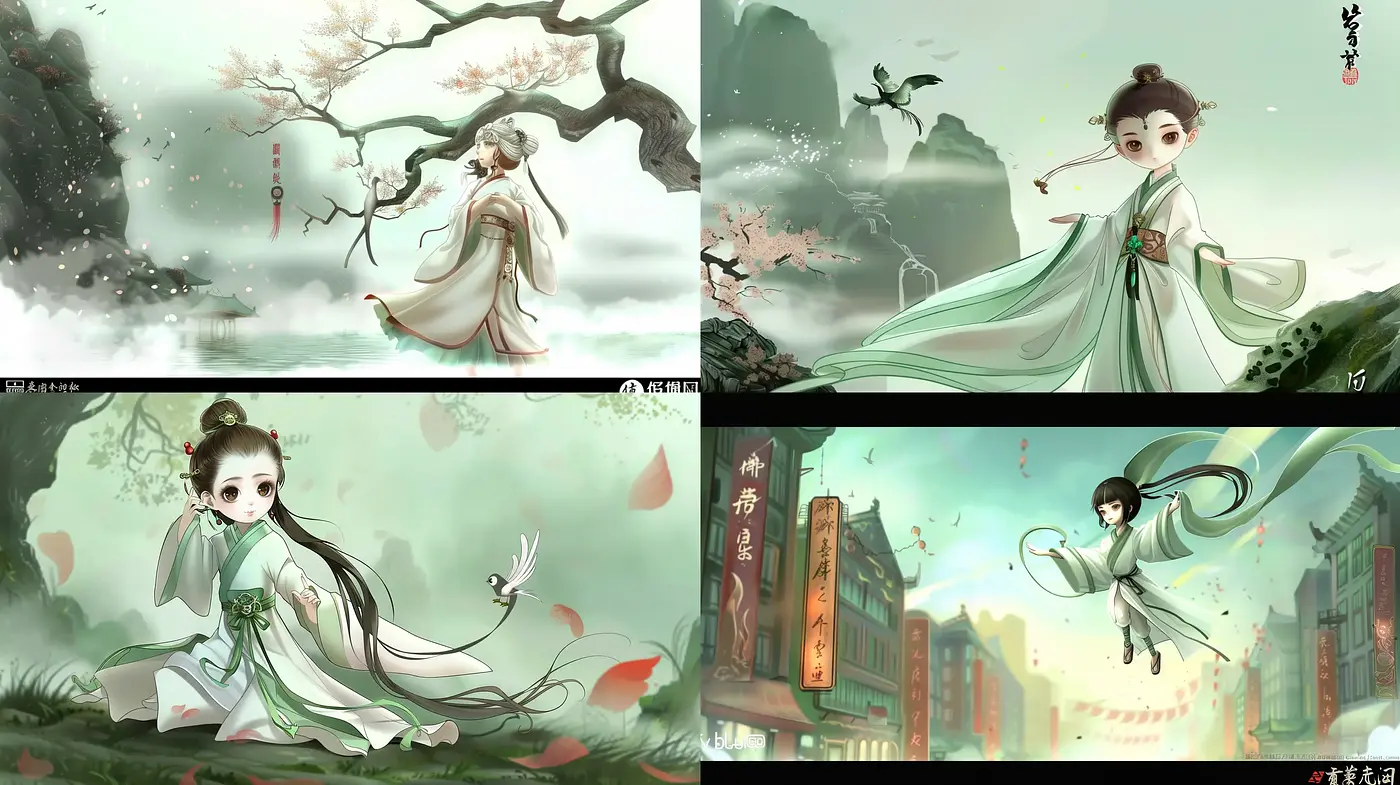 Ethereal Watercolor Essence in Digital Illustration - Midjourney sref style