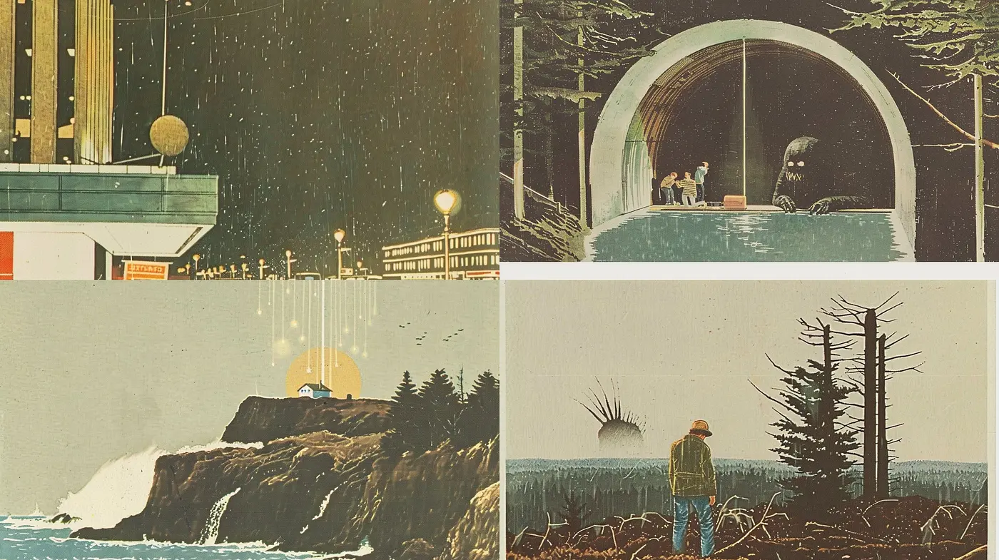 Timeless Serenity in Textured Earth Tones: A Homage to Vintage Illustrative Storytelling - Midjourney sref style