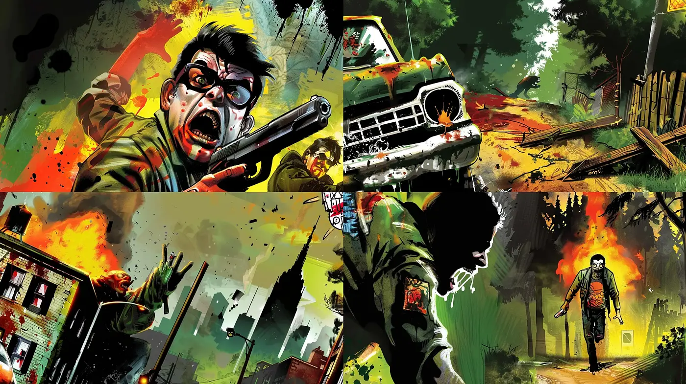 Dynamic Post-Apocalyptic Comic Book Aesthetic - Midjourney sref style